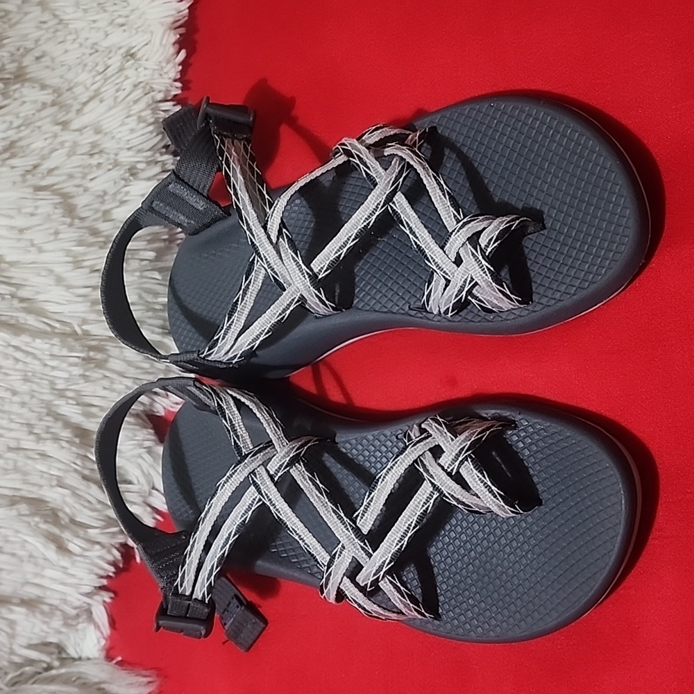 Chaco Women's Gray Sandals with White Straps